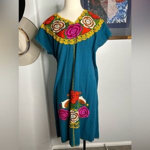 Vintage Embroidered Mexican Dress